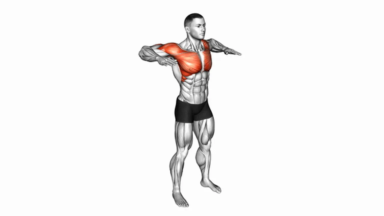 Muscle groups involved in the Arm Crossover Chest Stretch Image