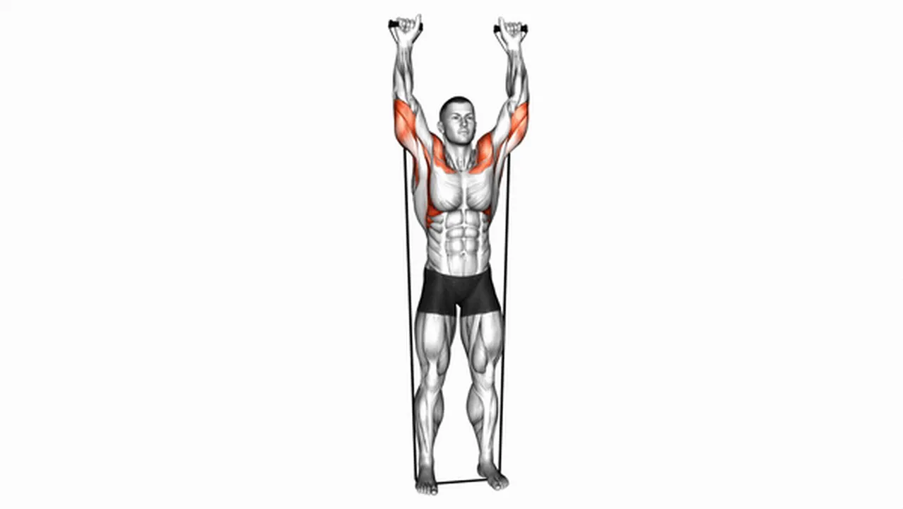 How to do the Band Behind Neck Shoulder Press? Image