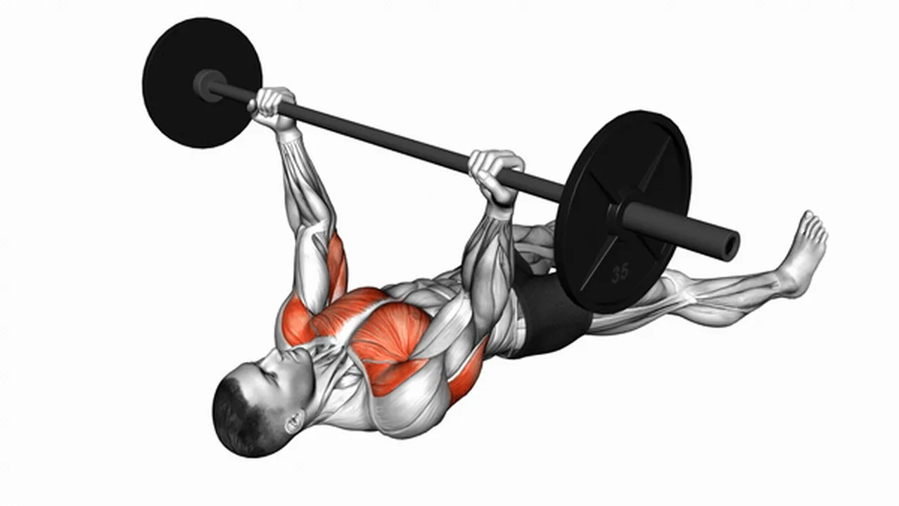 What are the benefits of the Barbell Reverse Grip Bench Press on Floor? Image