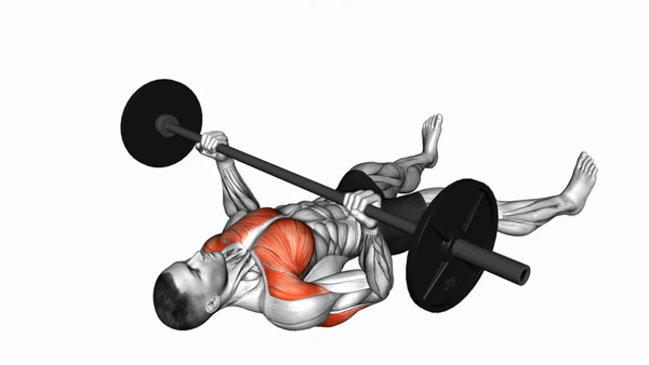 Barbell Reverse Grip Bench Press on Floor