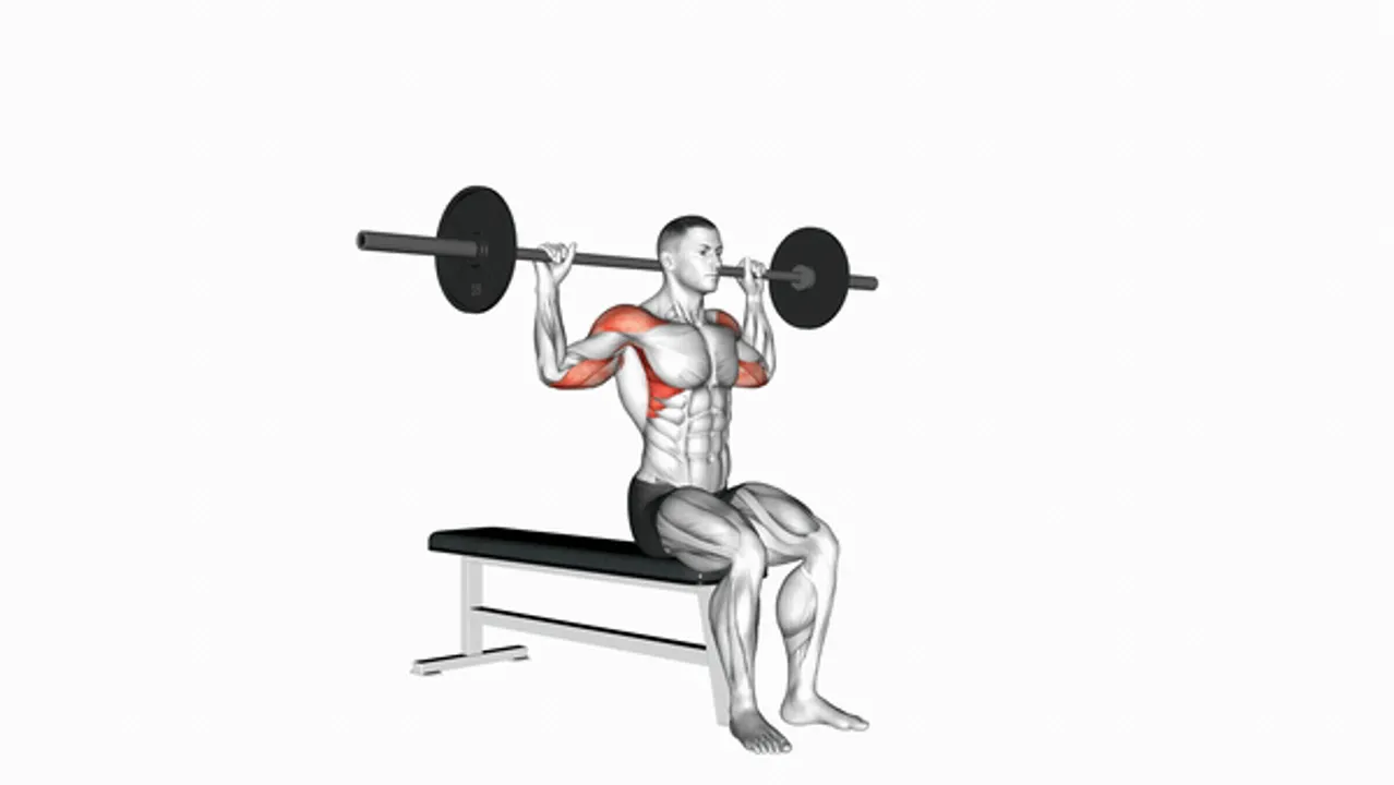 Barbell Seated Behind Head Military Press