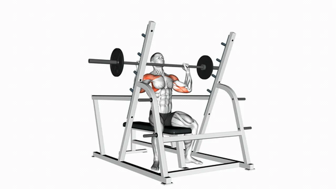 What are the benefits of barbell seated military press? Image