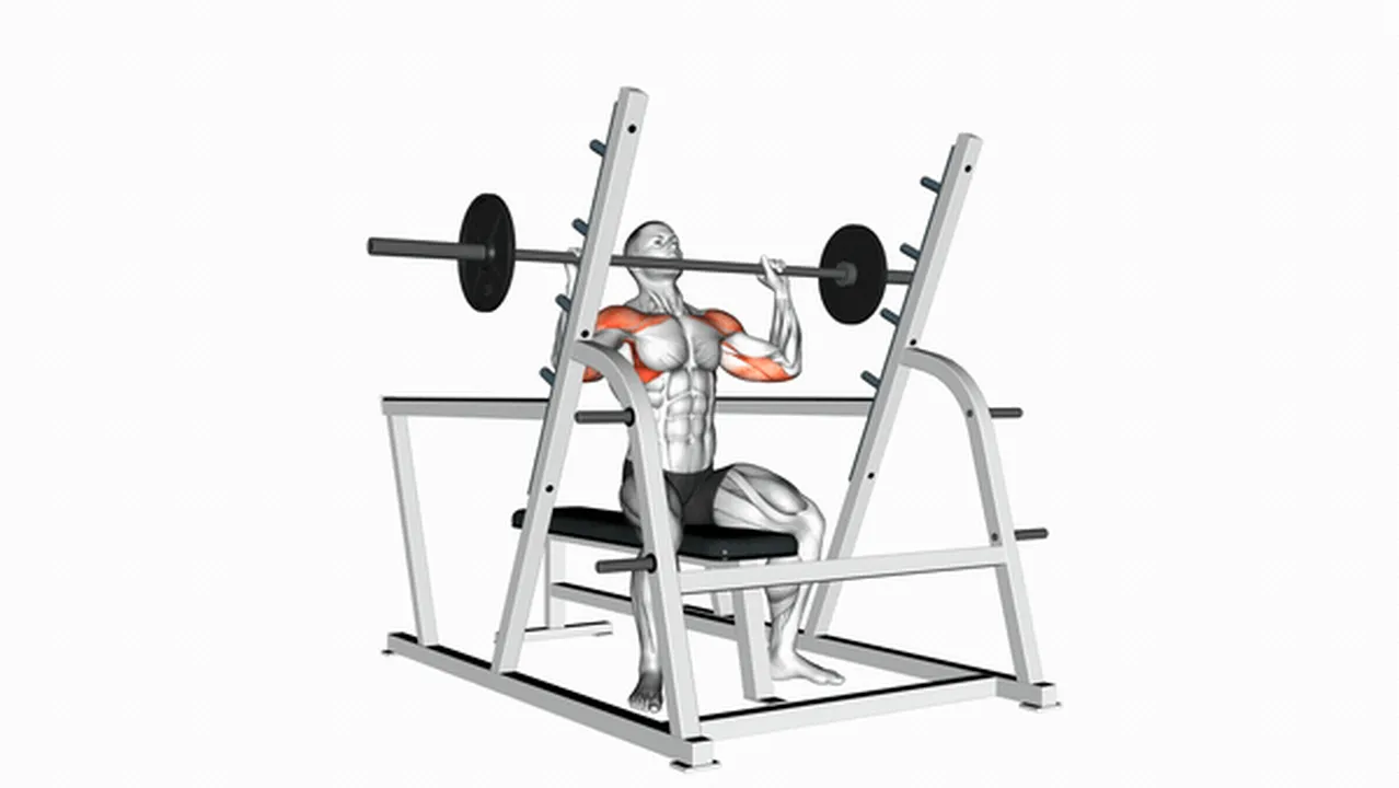 How to do the barbell seated military press? Image