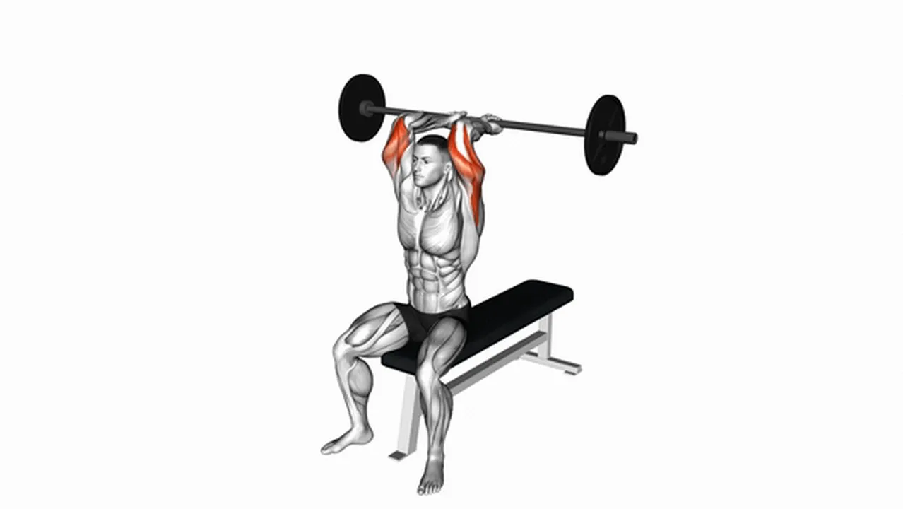 How to do the Barbell Seated Overhead Triceps Extension? Image