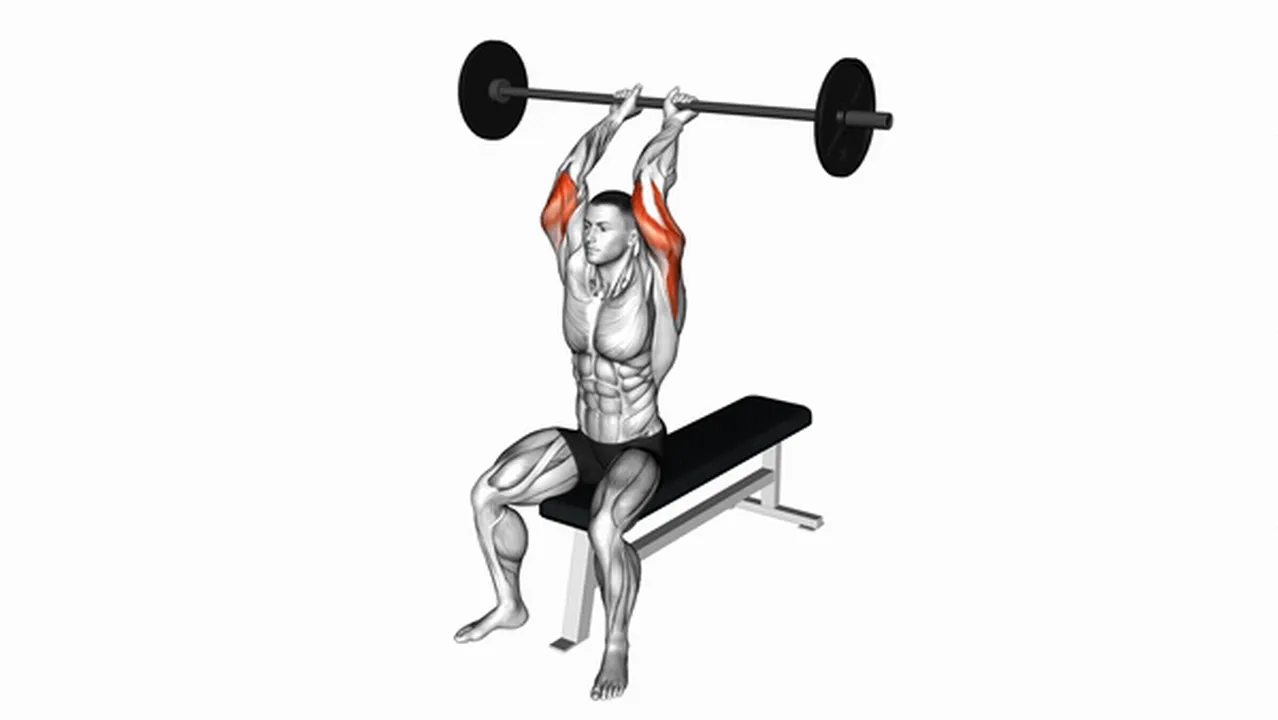 Common mistakes during Barbell Seated Overhead Triceps Extensions Image