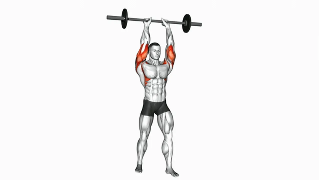 What are the benefits of the Barbell Standing Close Grip Military Press? Image