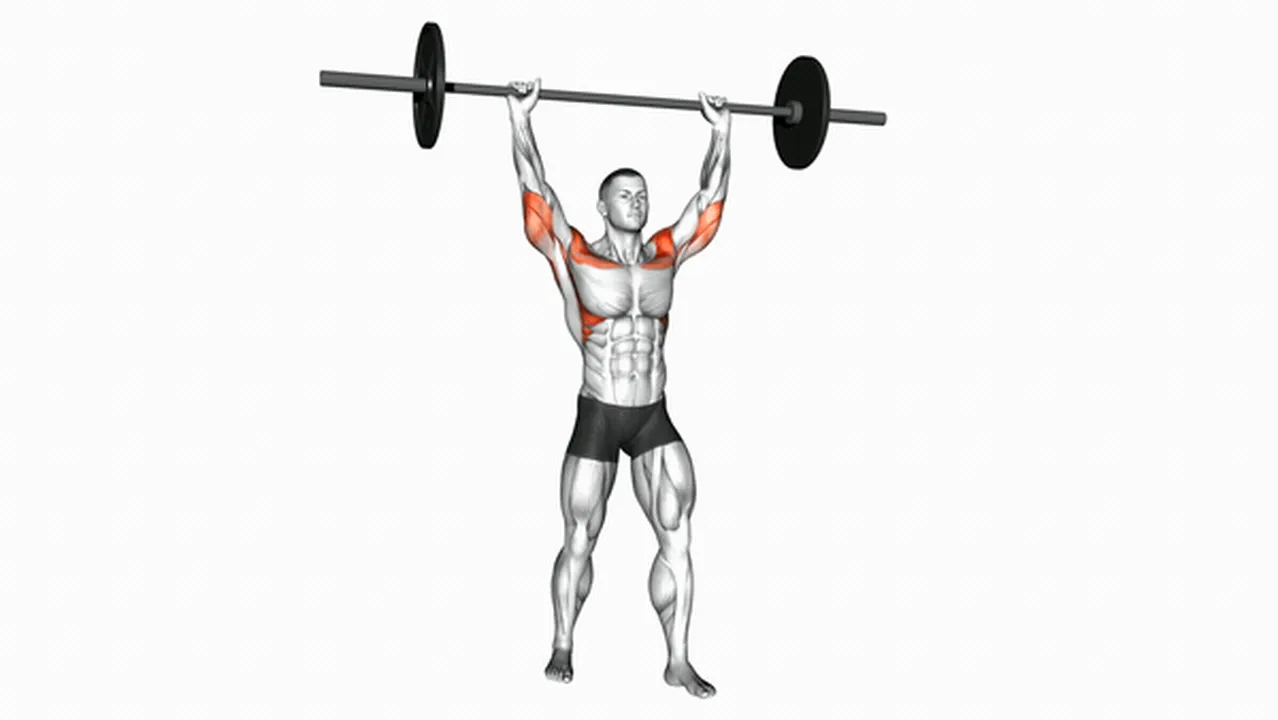 Common Barbell Standing Military Press variations Image