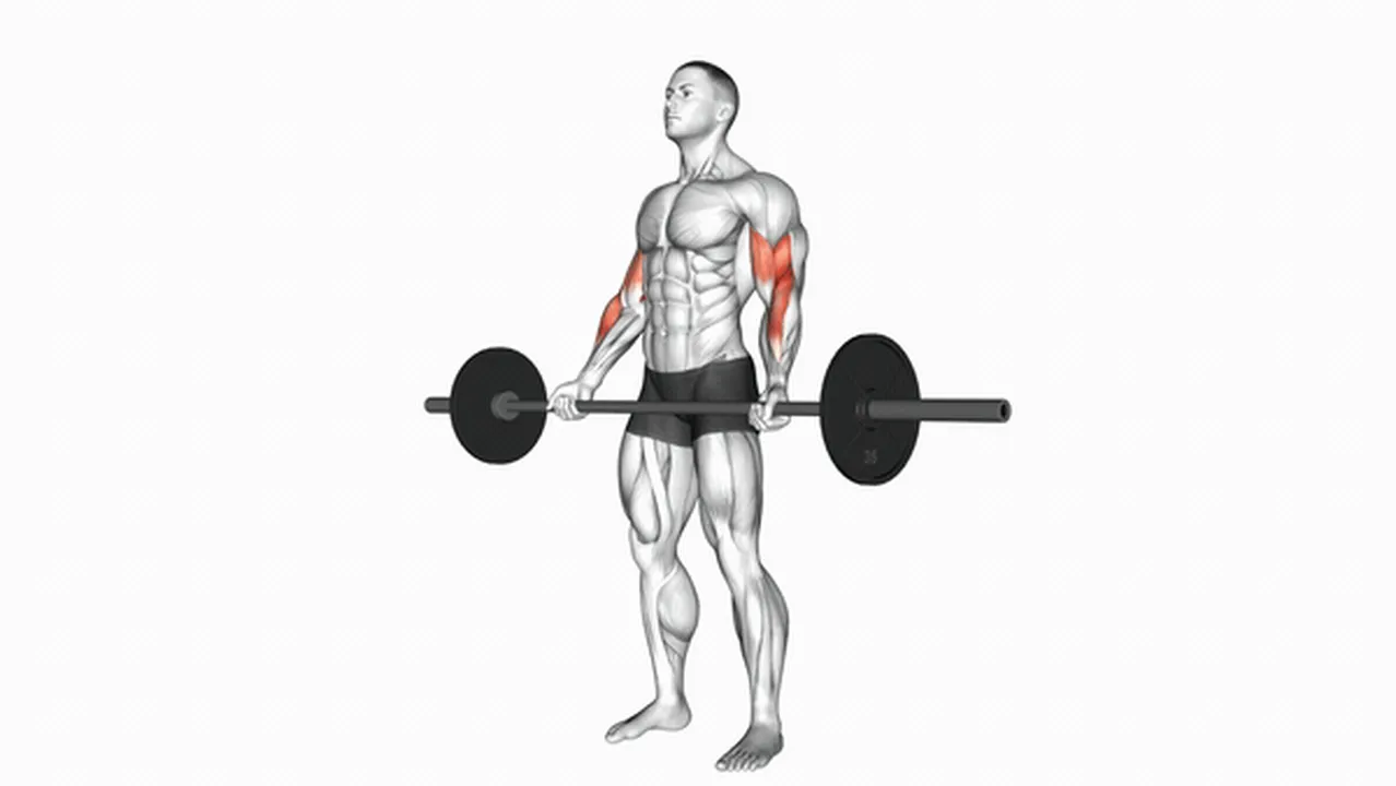 What are the benefits of the Barbell Standing Wide Grip Curl? Image