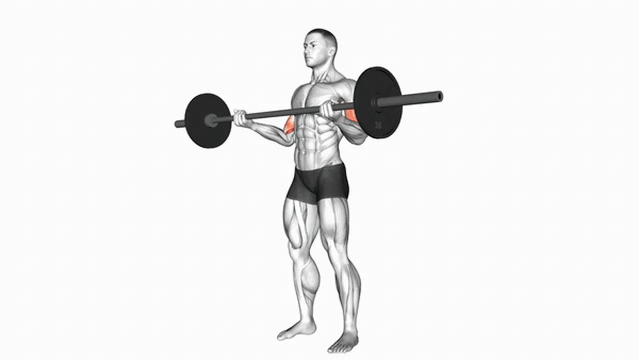 How to do the Barbell Standing Wide Grip Curl? Image