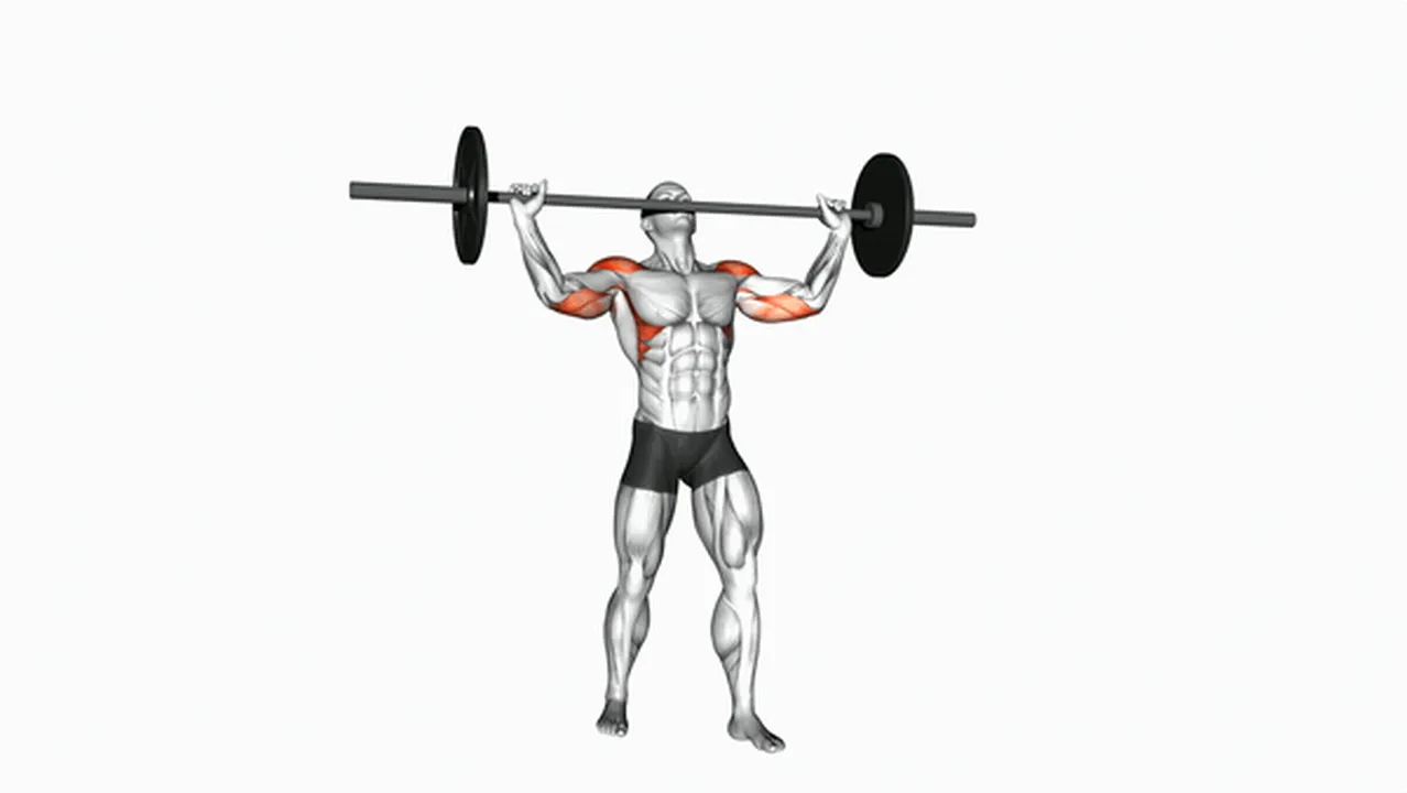 What are the benefits of Barbell Standing Wide Military Press? Image