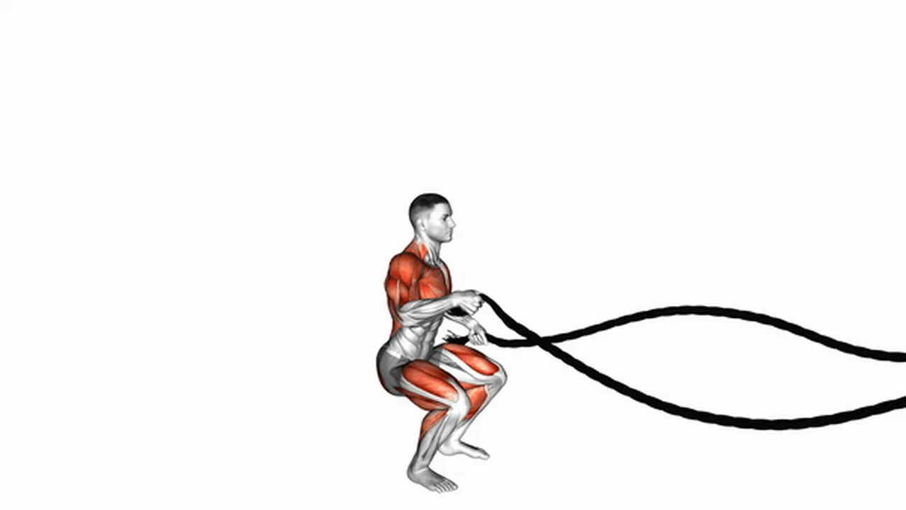 What are the benefits of Battling Ropes Alternate Arms Jump Squats? Image