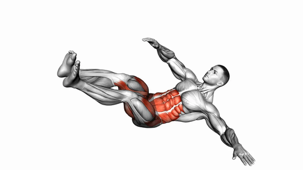 How to do Bodyweight Lying Oblique V-Ups? Image