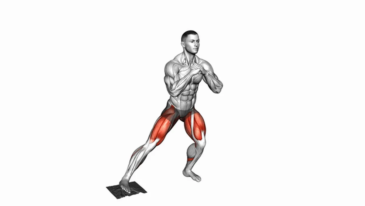 How to do bodyweight side squats with towel? Image