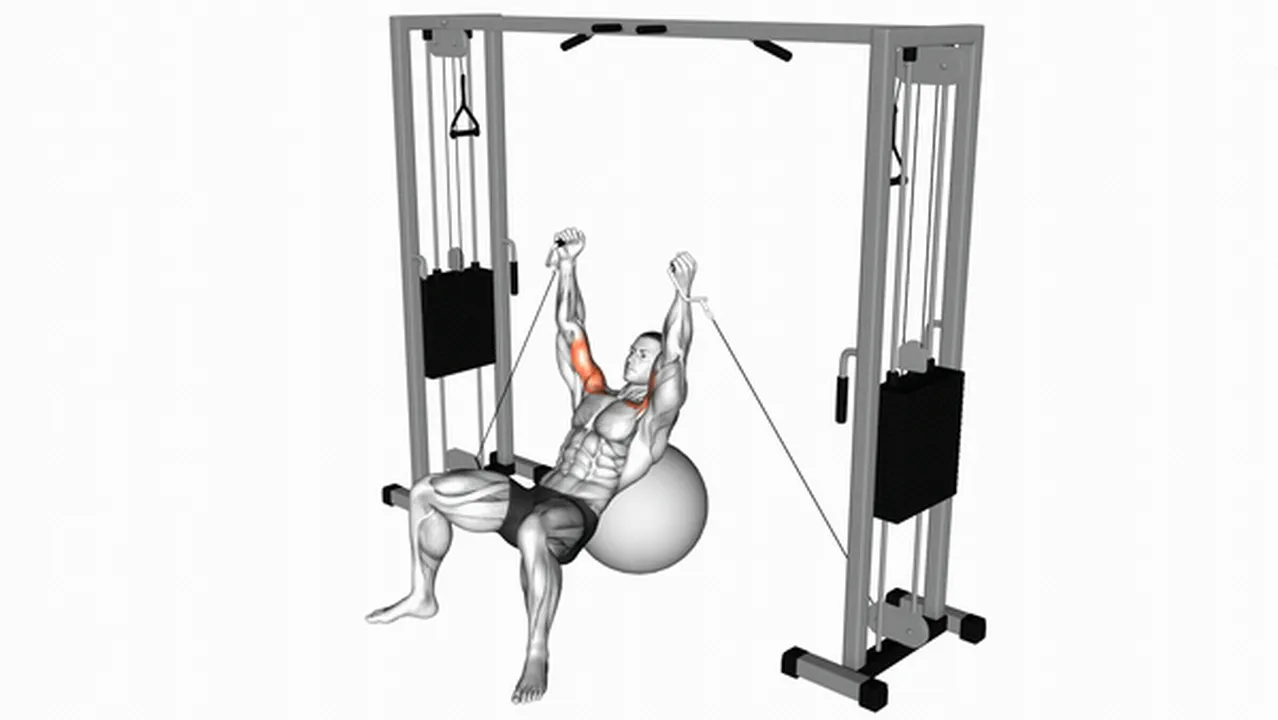 What are the benefits of the Cable Incline Fly on Stability Ball? Image