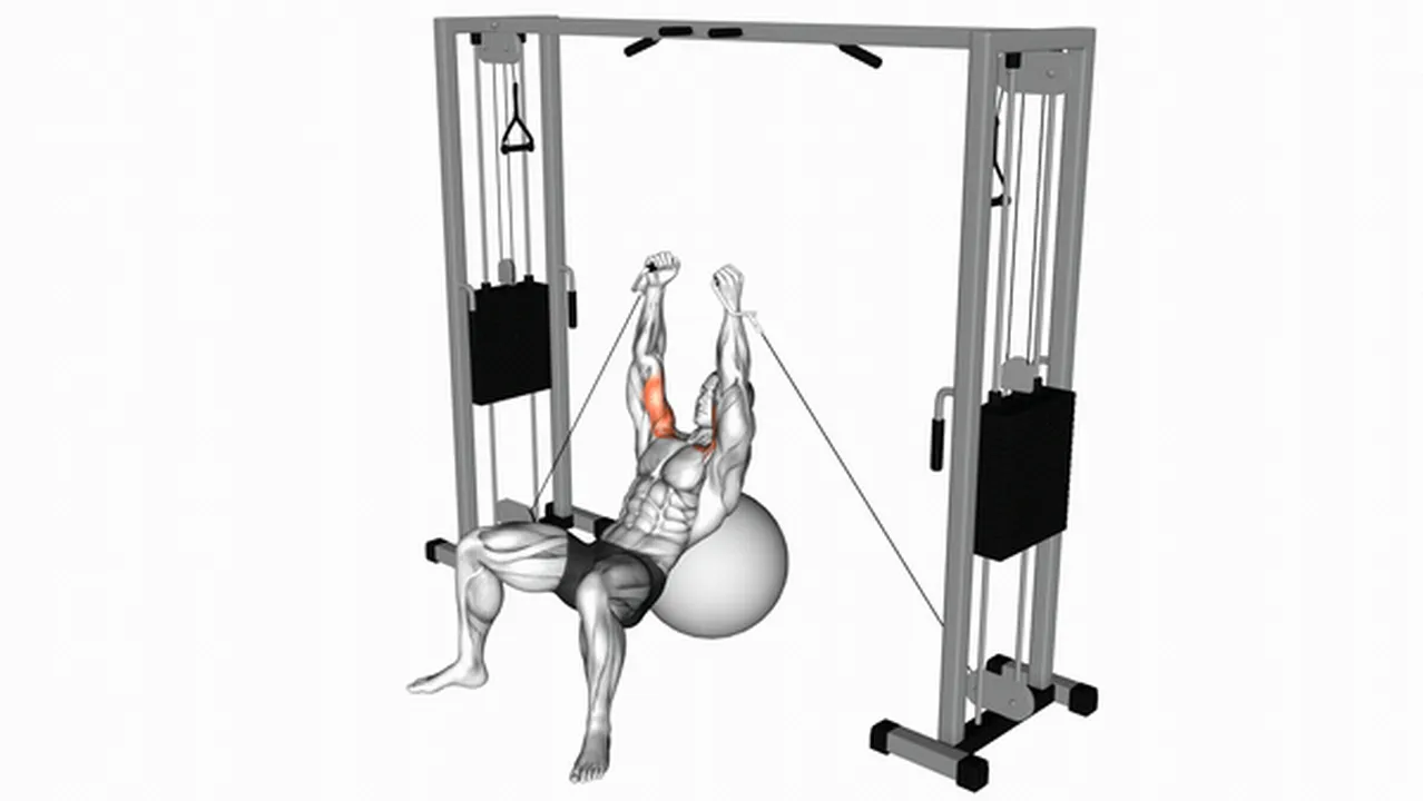 How to do Cable Incline Fly on Stability Ball? Image