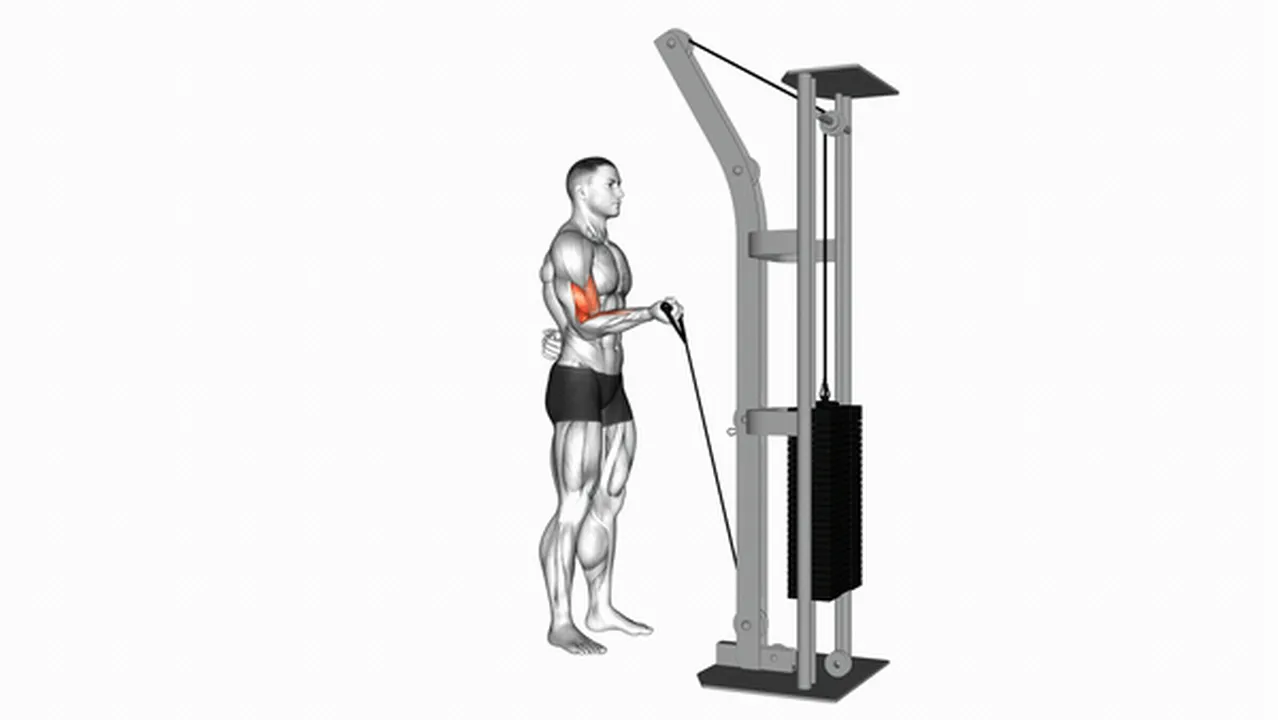 How to do cable one-arm curls? Image