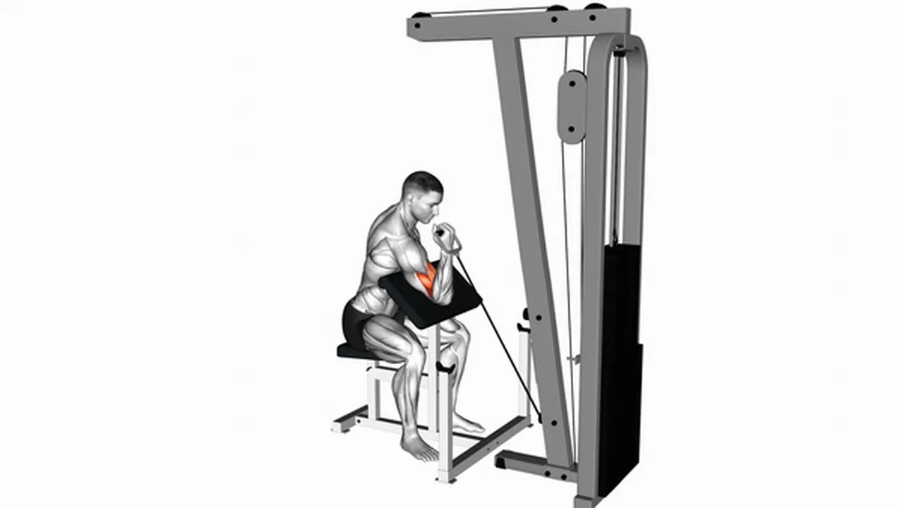 How to do Cable One Arm Preacher Curls? Image