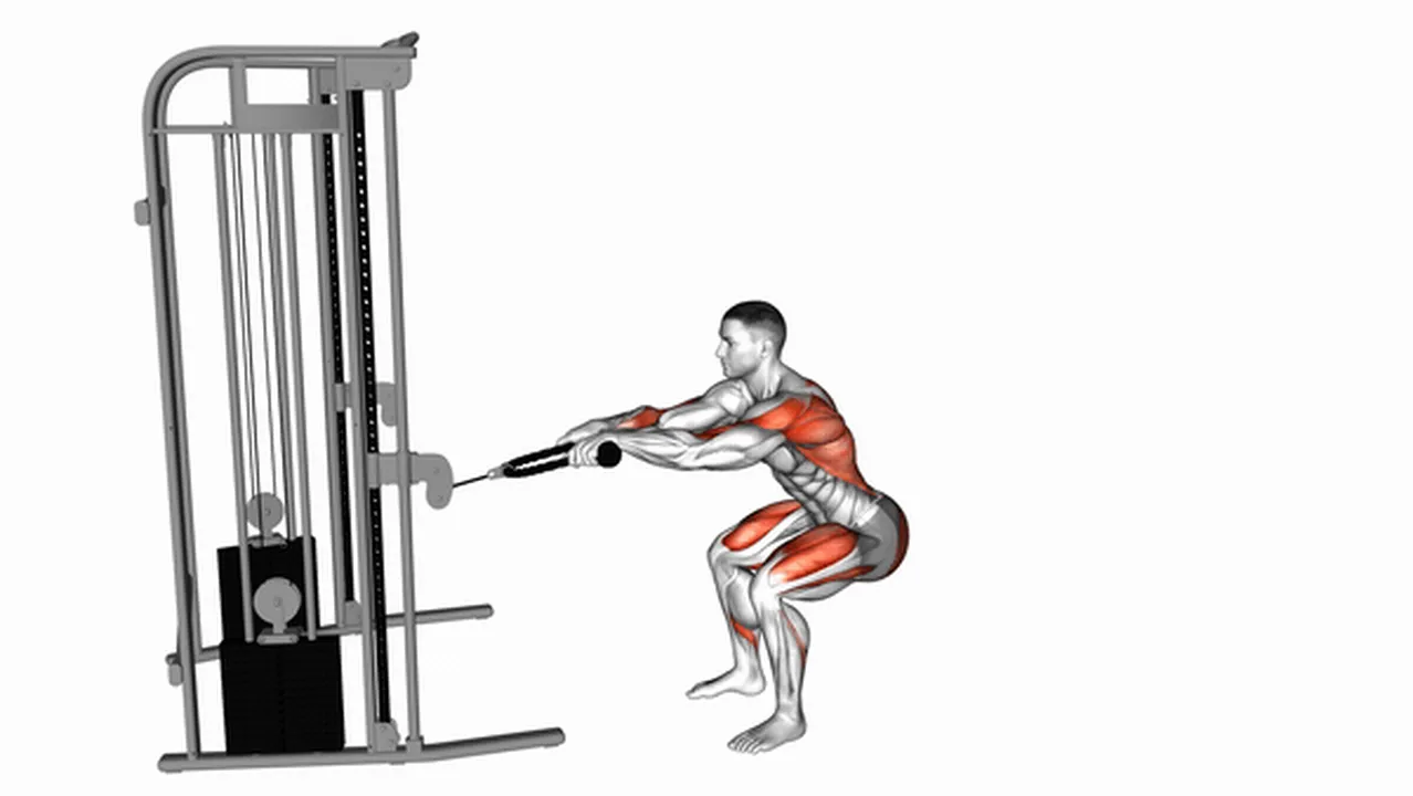 What are the benefits of the Cable Squat Row with Rope Attachment? Image