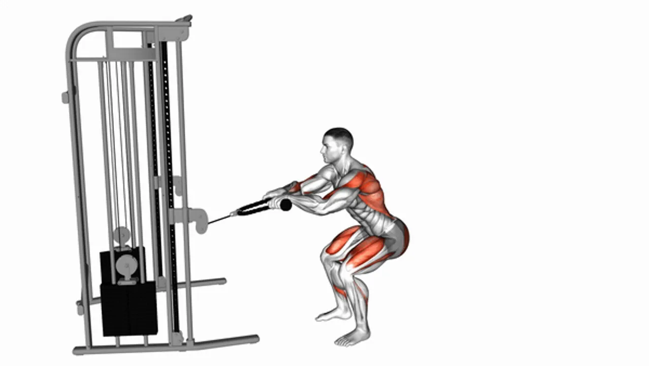 Cable Squat Row with Rope Attachment