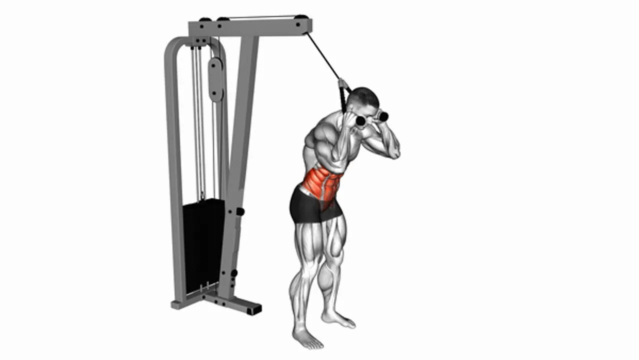 Cable Standing Crunch with Rope Attachment