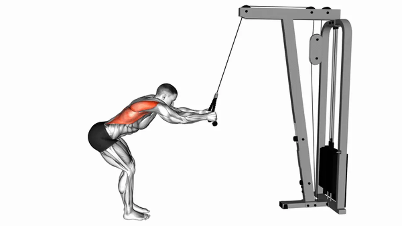 Cable Standing Lat Pushdown with Rope