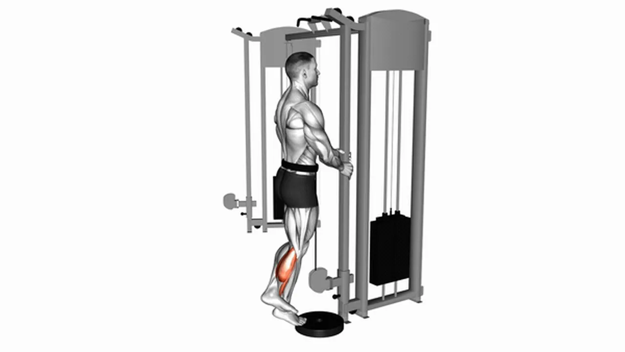 How to do cable standing one-leg calf raises? Image