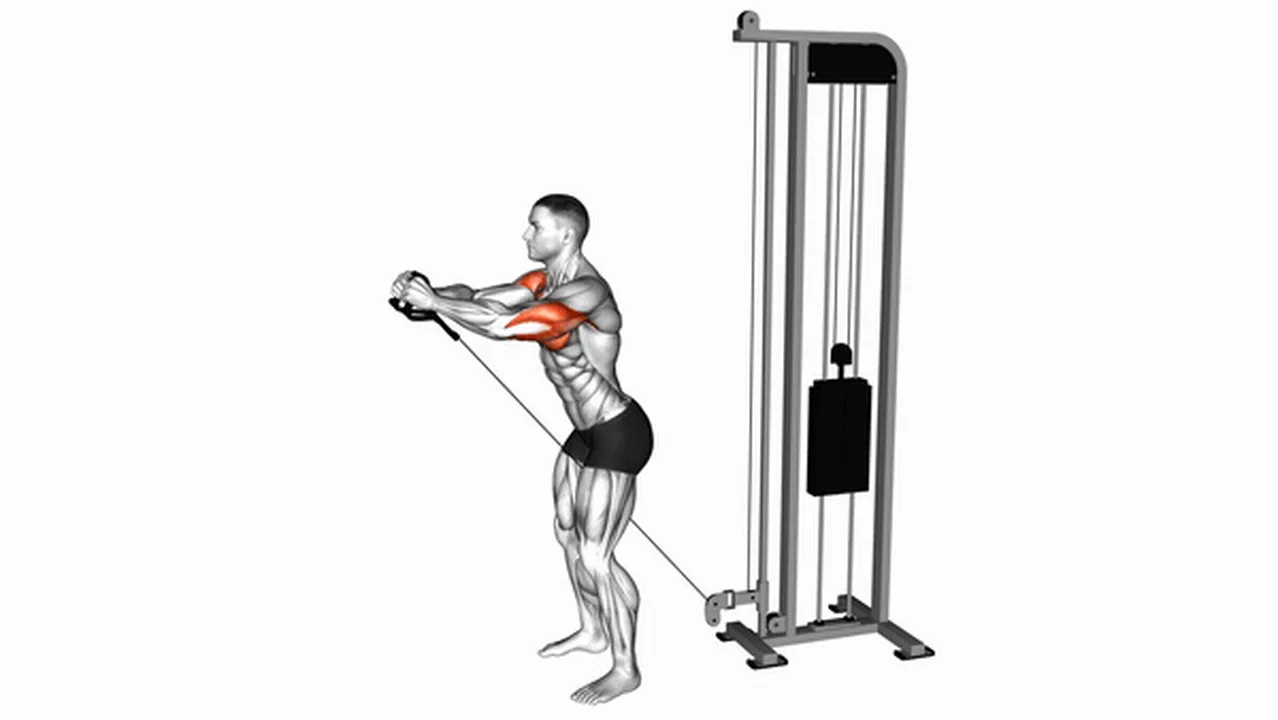 What are the benefits of the Cable Standing Squeeze Upper Chest Press? Image