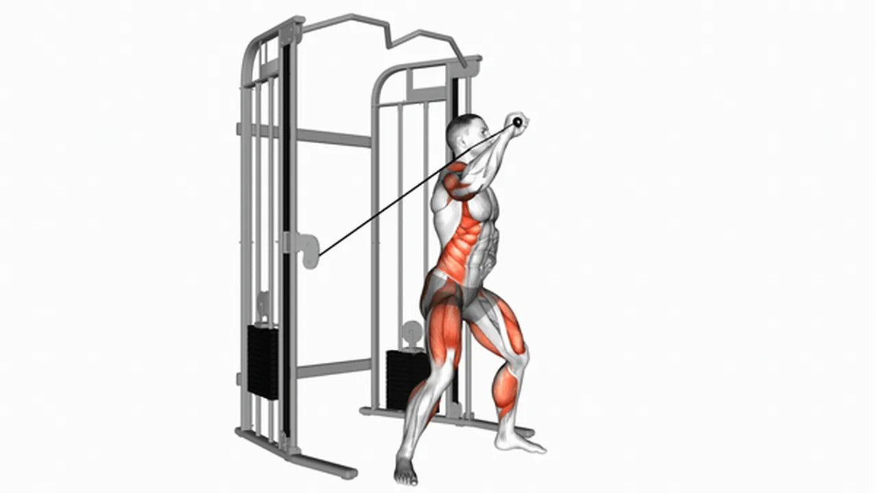 How to do the Cable Twisting Overhead Press? Image