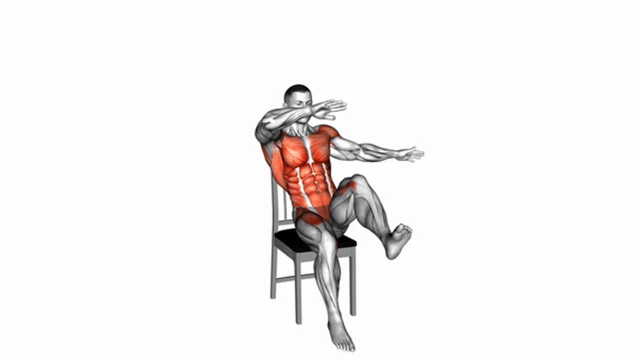 Circle Arms Knee Raises on Chair