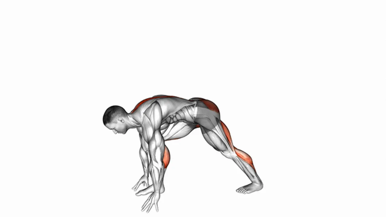 What are the benefits of the Crouching Heel Back Calf Stretch? Image