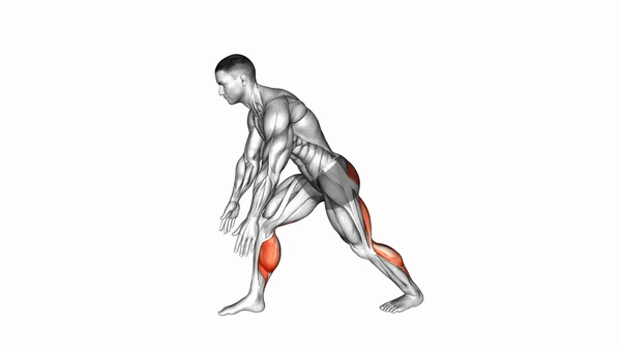 Crouching Heel Back Calf Stretch