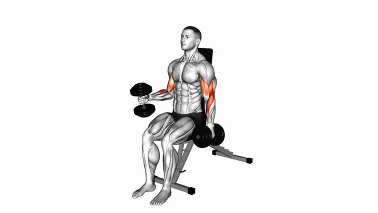 How to do Dumbbell Alternate Seated Hammer Curls? Image