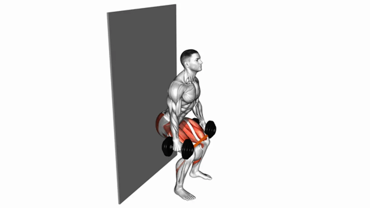 Dumbbell Banded Wall Sit