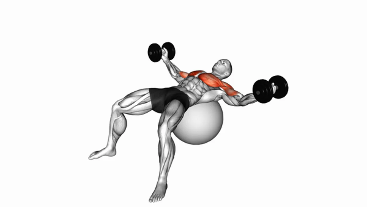 Dumbbell Fly on Exercise Ball