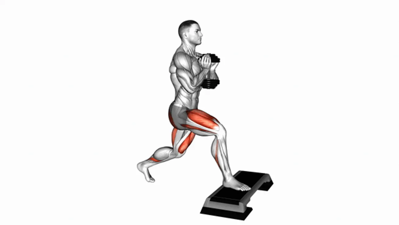 Dumbbell Goblet Split Squat with Front Foot Elevated