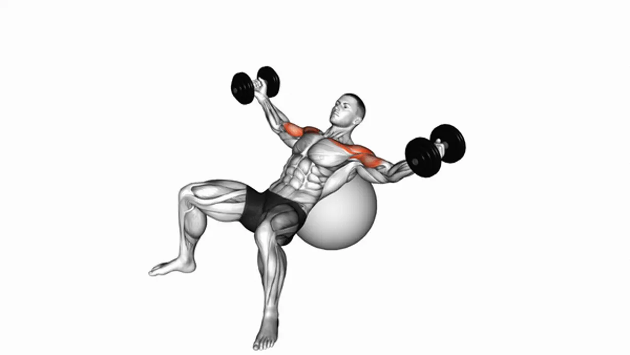 Dumbbell Incline Fly on Exercise Ball