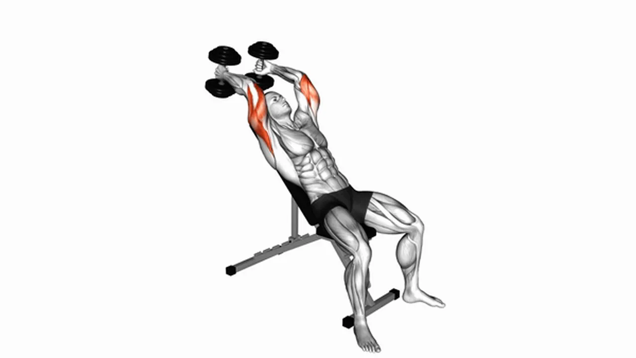 Common dumbbell incline triceps extension variations Image