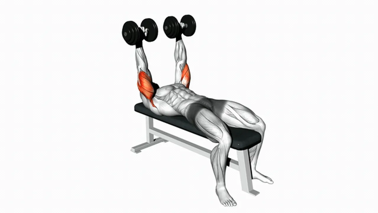 How to do Dumbbell Lying Extensions? Image