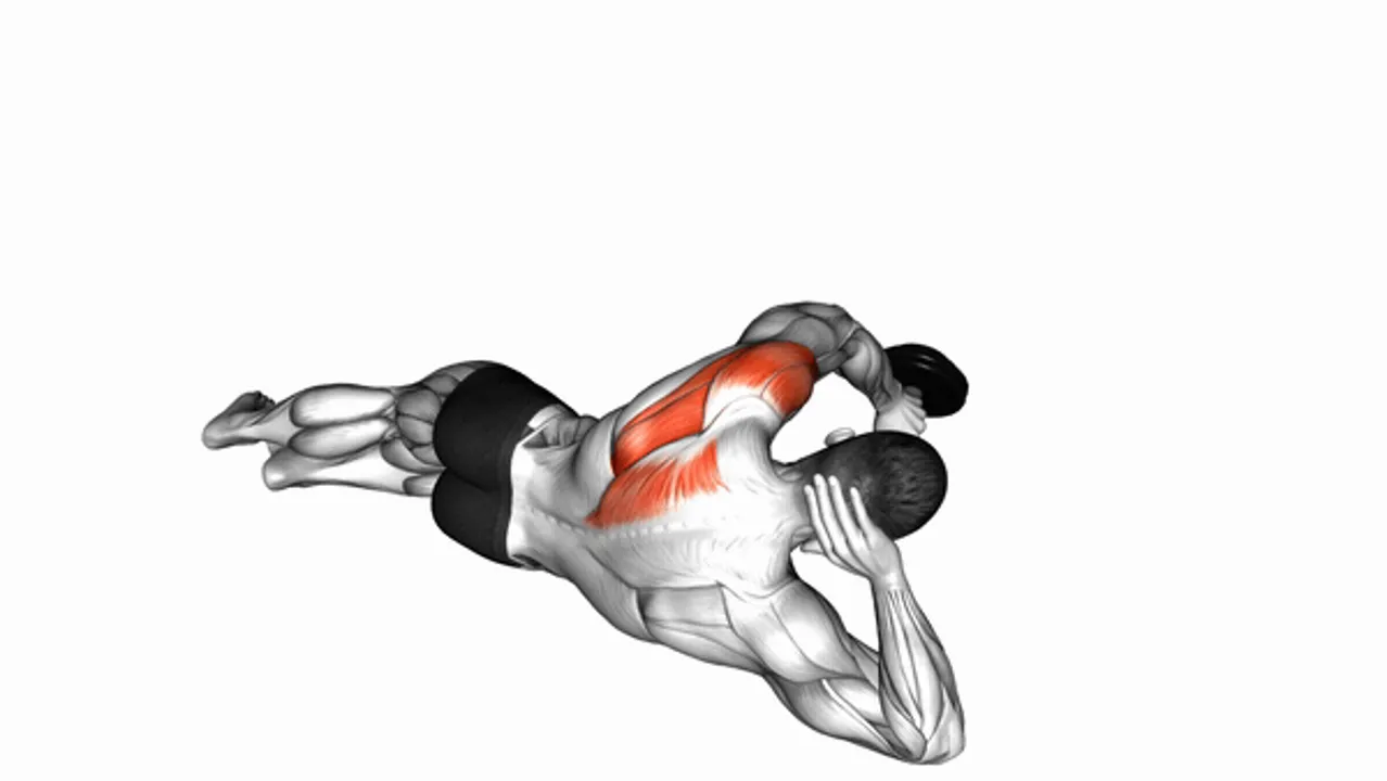 Dumbbell Lying Floor Rear Delt Raise