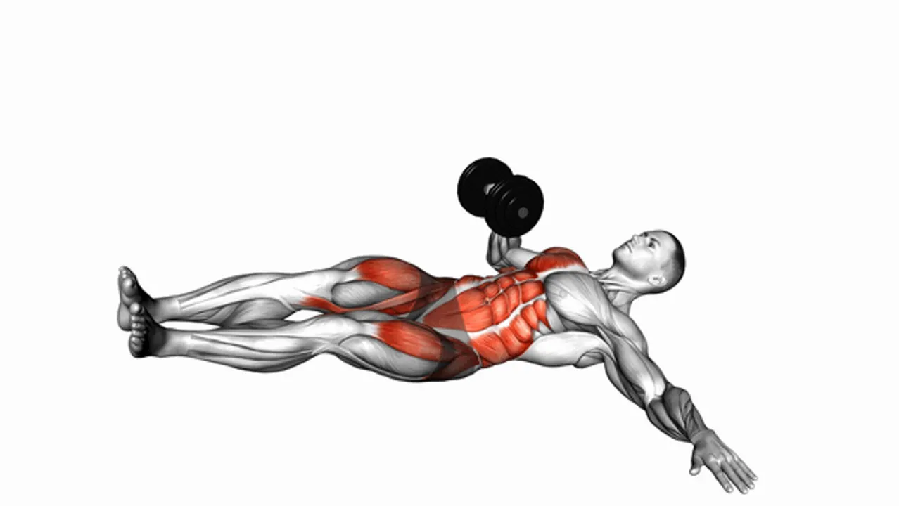 Dumbbell Lying Oblique V-Up