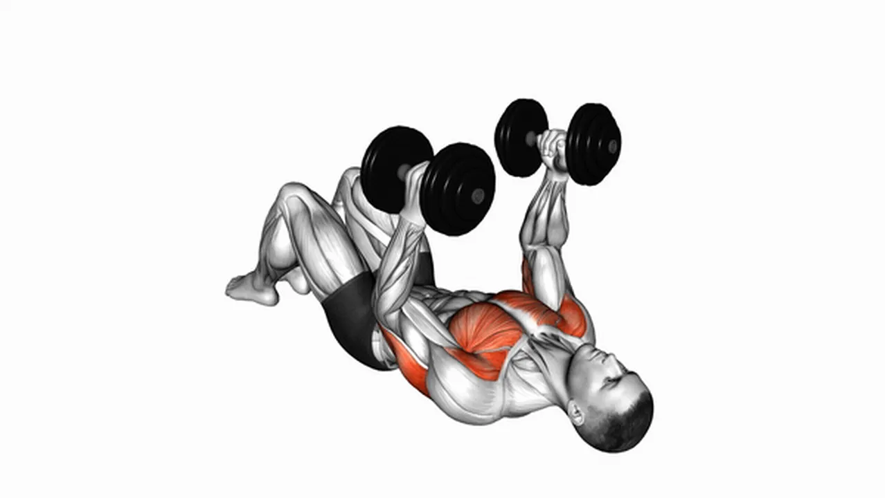 Common dumbbell lying on floor hammer press variations Image