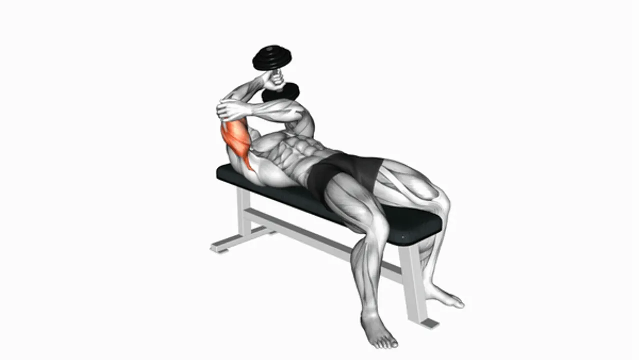 Dumbbell Lying One Arm Pronated Triceps Extension