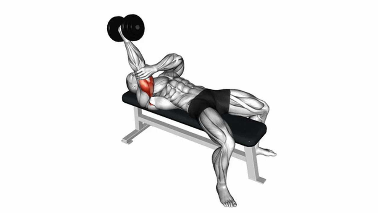 What are the benefits of dumbbell lying one-arm supinated triceps extensions? Image