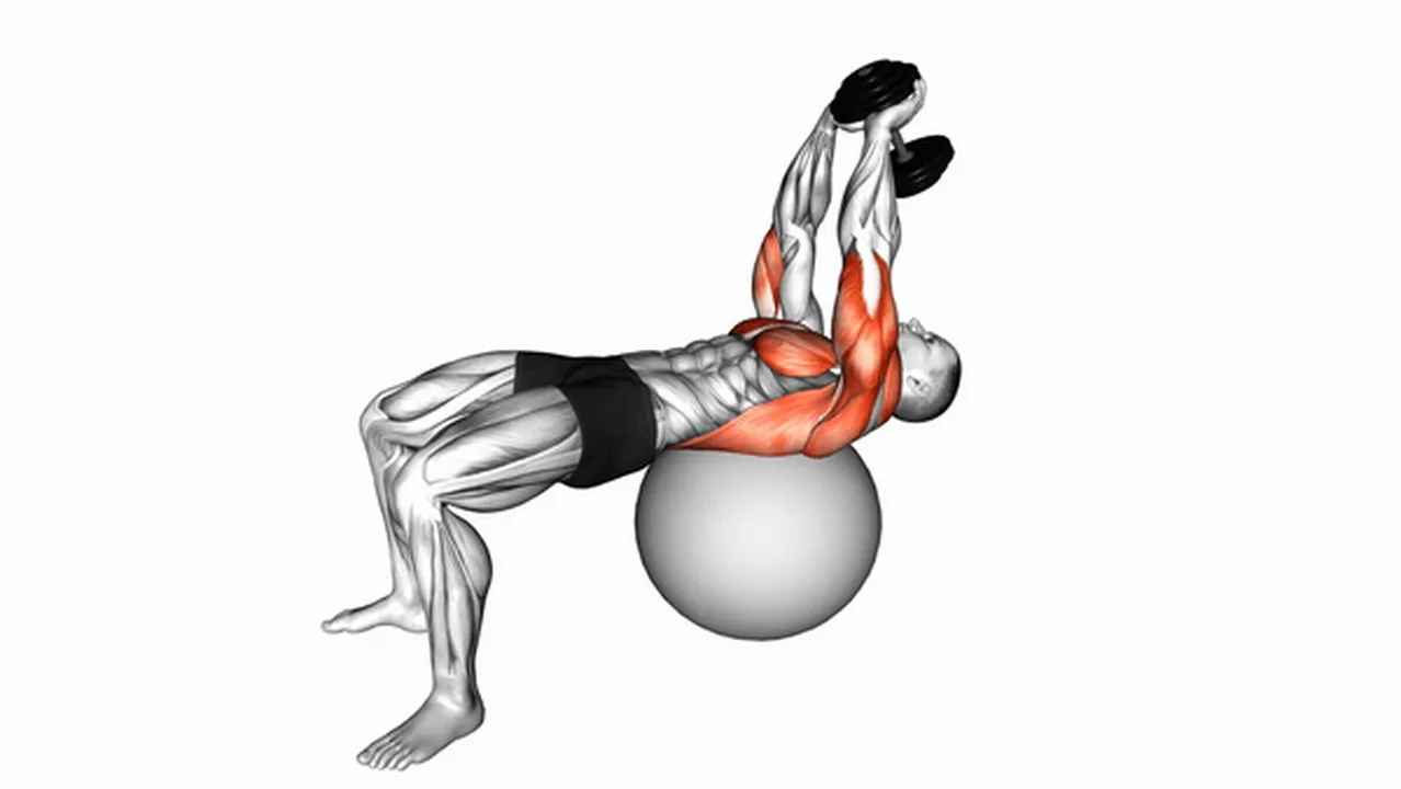 What are the benefits of Dumbbell Lying Pullovers on Exercise Ball? Image