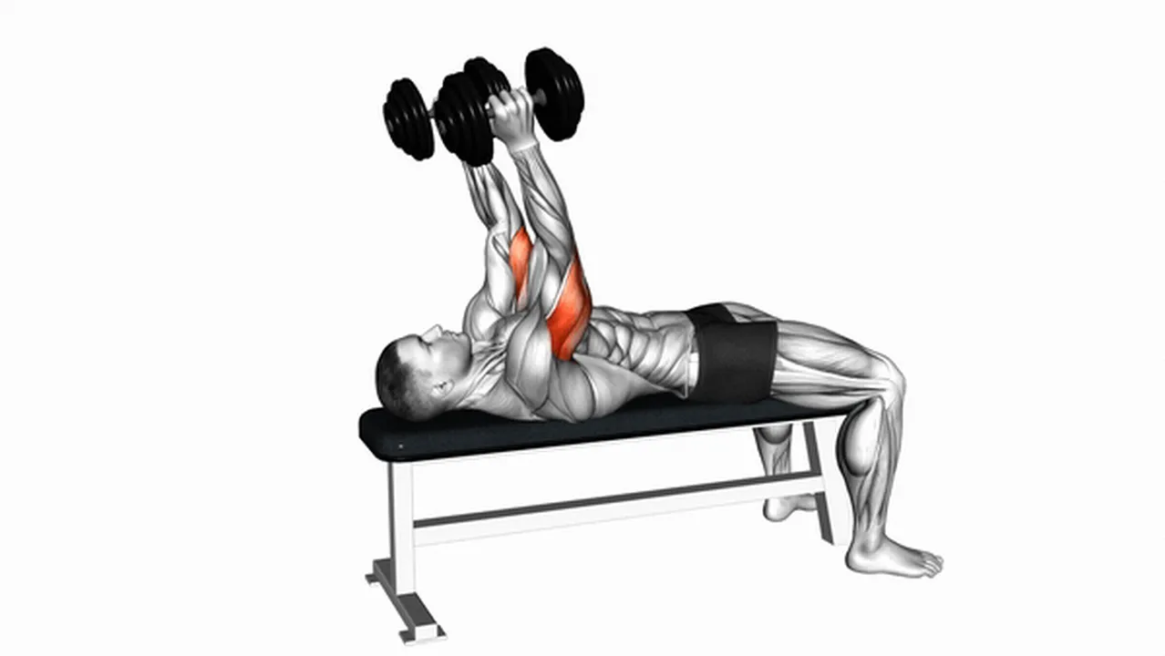 Common dumbbell lying triceps extension variations Image