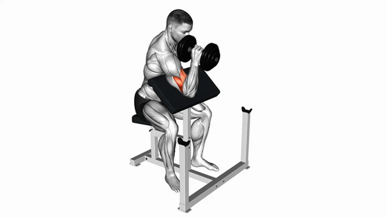 Common variations of dumbbell one-arm hammer preacher curls Image