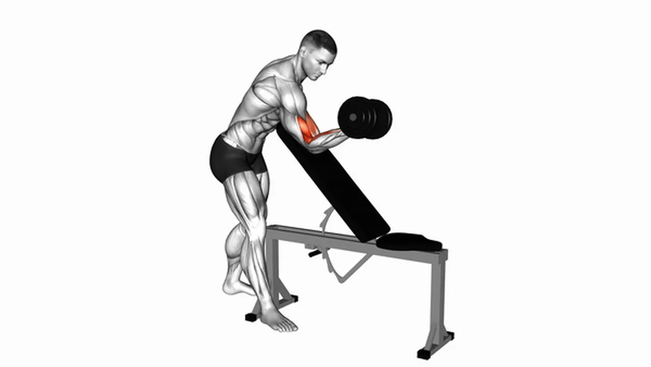 How to do Dumbbell One Arm Zottman Preacher Curls? Image