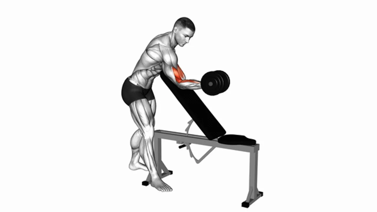 Dumbbell One Arm Zottman Preacher Curl