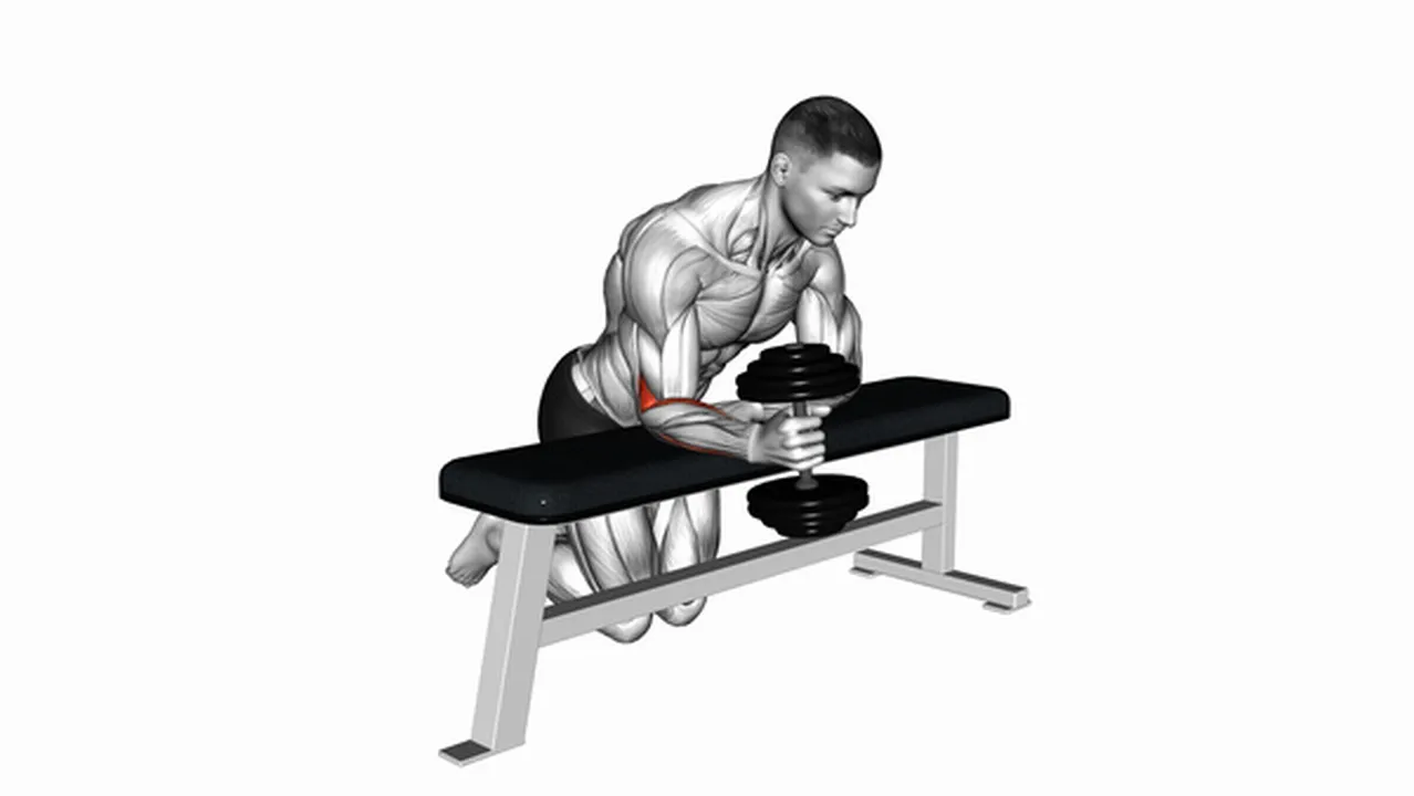 Variations of Dumbbell Over Bench One Arm Neutral Wrist Curl Image