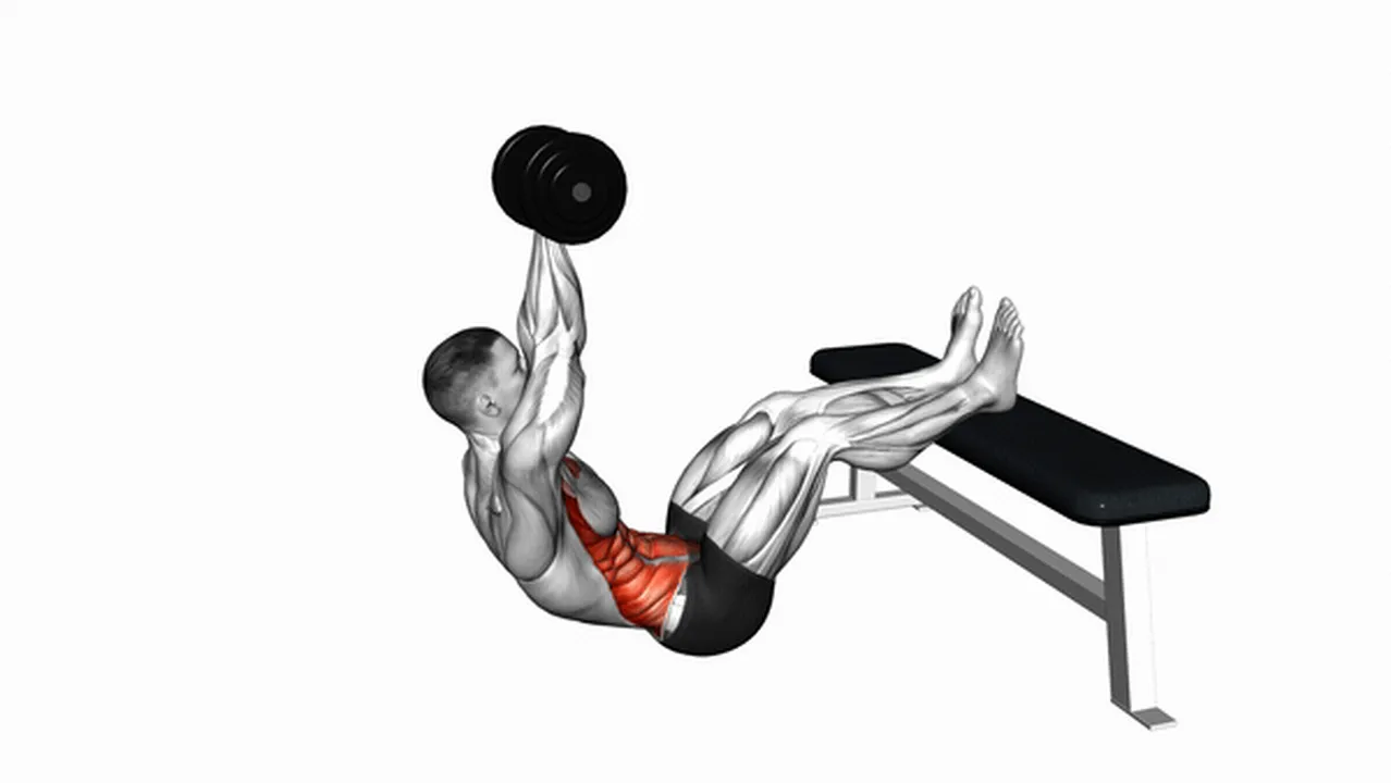 What are the benefits of the Dumbbell Overhead Sit-Up with Legs on Bench? Image